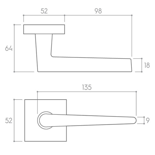 Klamka drzwiowa CORONA ARROW (szyld kwadratowy)