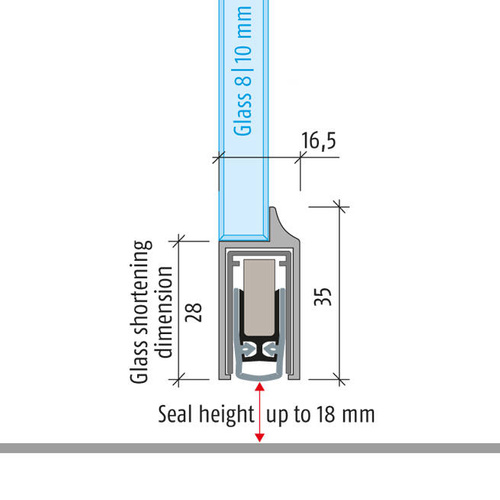 Uszczelka opadająca PLANET KG-D8/D10