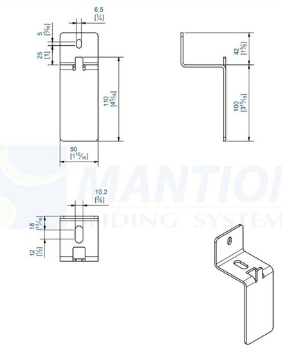 Uchwyt ścienny MANTION 10185XA2, stal nierdzewna AISI 304