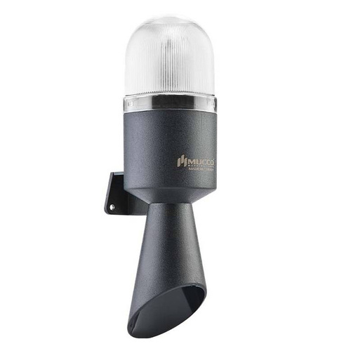 Lampa sygnalizacyjna pomarańczowa LED z syreną 112dB, 230V AC, IP65