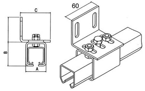 Podpora ścienna IBFM do szyny 33x34 typ 329P