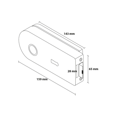 Zestaw okuć do drzwi szklanych Metal-Bud inox okrągły, blokada WC