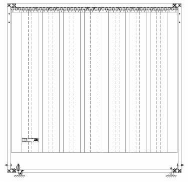 Parawan spawalniczy 2000x2000 mm PZ ZS1 30 - jednościenny z kurtyną paskową (pasy 2x300 mm)
