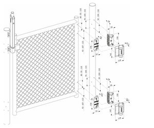 Zawias sprężynowy 180° montowany za pomocą wkrętów samowiercących Locinox SERVAL