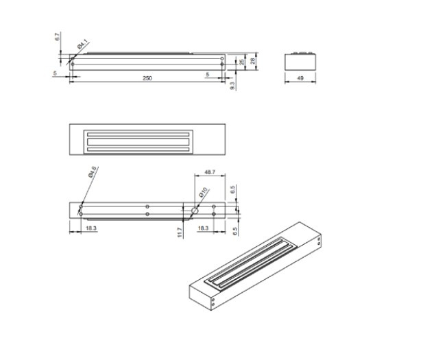 Zwora elektromagnetyczna BIRA Hartte MSS280S widok z przodu