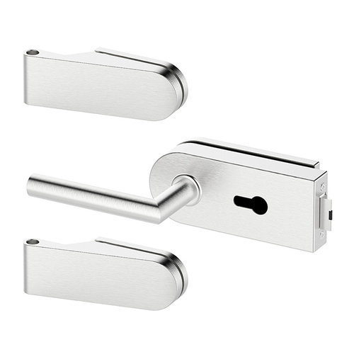 Zestaw okuć do drzwi szklanych Metal-Bud inox okrągły, na wkładkę bębenkową