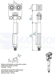 Wózek 4-kołowy do wspawania MANTION 9542SO, ocynk