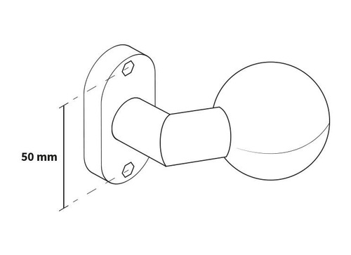 Gałka drzwiowa ukośna na szyldzie owalnym, nierdzewna Metal-Bud