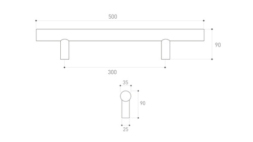 Antaba jednostronna Metal-Bud okrągła, prosta, przelotowa (wkręty widoczne)