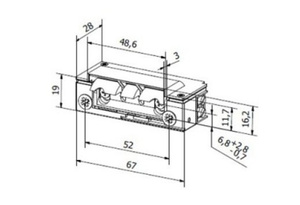 Elektrozaczep BIRA Hartte XS-CF bez podkładki wyślizgowej