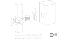Zawias do bram i furtek kutych Locinox G-ORNA-LR