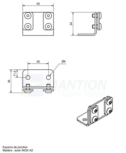 Łącznik do paska zębatego MANTION 11291 do jednoczesnego przesuwu dwóch okiennic