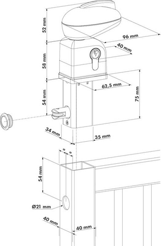 Zamek basenowy Locinox TWIST40