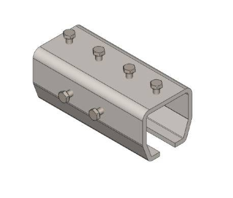Łącznik szyny NIKO 55.B49, stal nierdzewna AISI 304