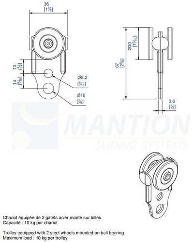 Wózek 2-kołowy MANTION 2731, ocynk