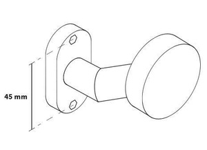 Gałka drzwiowa ukośna, płaska na szyldzie owalnym, nierdzewna Metal-Bud