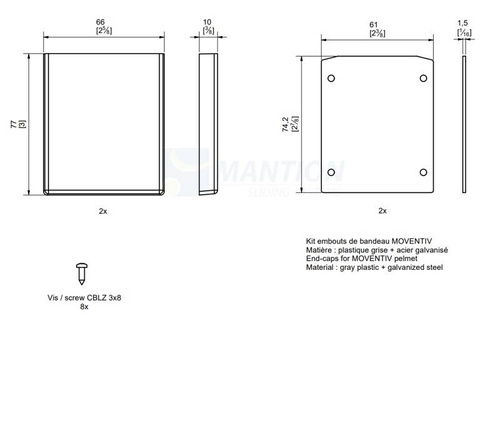 Komplet zaślepek do maskownicy MANTION K0001400, poliamid