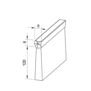 Uszczelka szczotkowa kątowa profil ALU F8-120 3000 mm