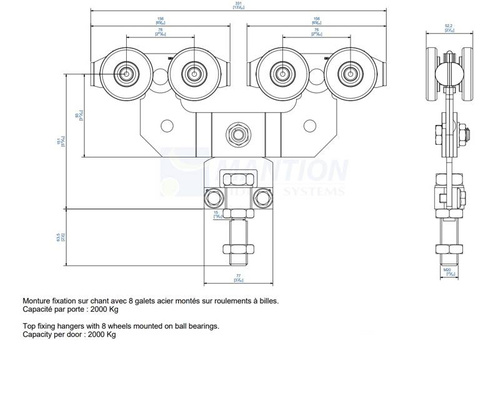 Wózek 8-kołowy MANTION 9268S, ocynk