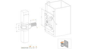 Zawias ozdobny z regulowaną płytą do przykręcenia Locinox G-ORNA-WP