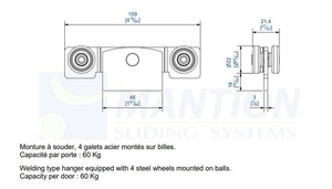 Wózek 4-kołowy MANTION 9216, ocynk