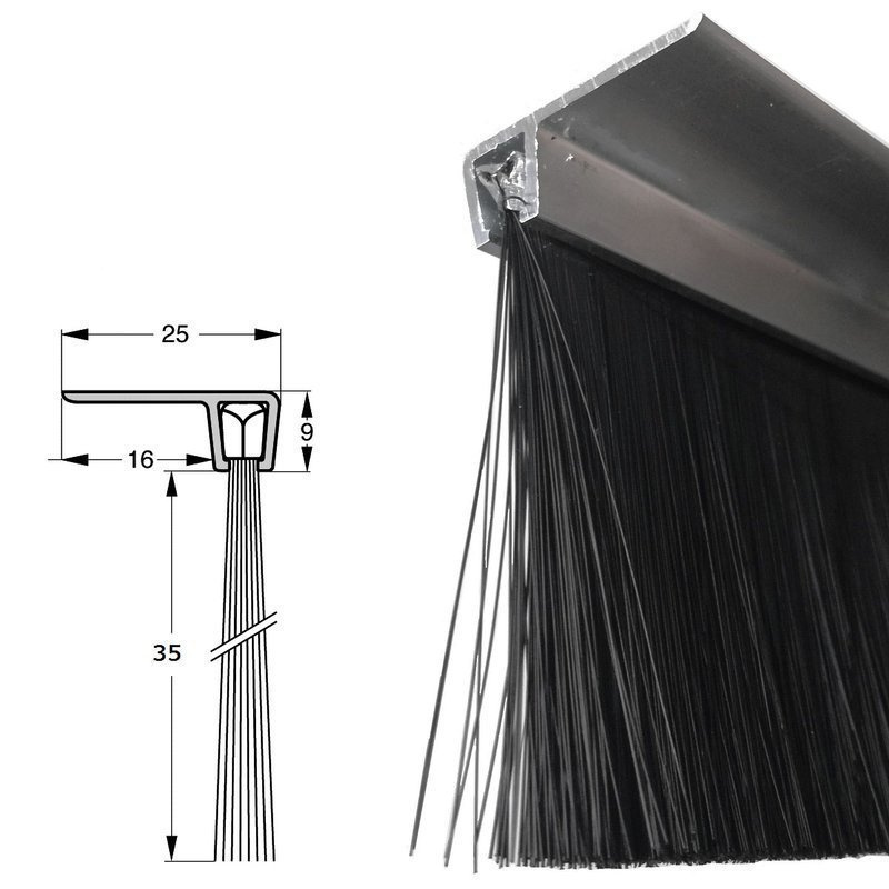 Uszczelka szczotkowa kątowa profil ALU F5-35 3000 mm
