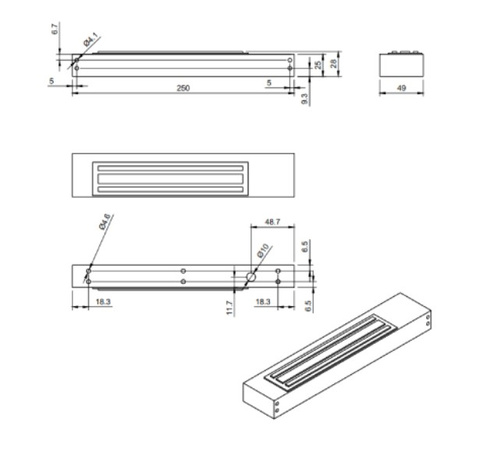Zwora elektromagnetyczna BIRA Hartte MG280S, siła trzymania 280 kg