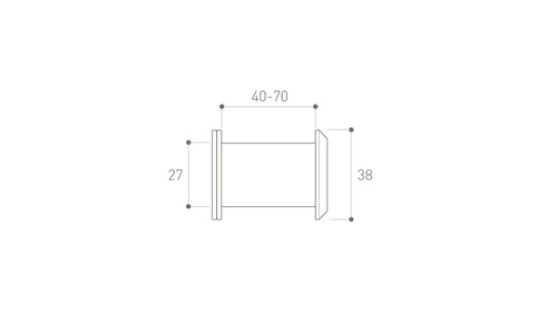 Wizjer drzwiowy Metal-Bud, 27 mm (drzwi 40-70 mm)