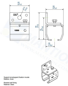 Uchwyt ścienny MANTION 9048V, ocynk
