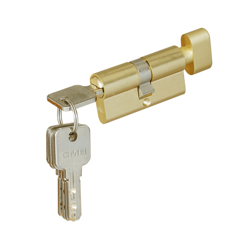 Wkładka bębenkowa GMB nawiercana z gałką, mosiądz