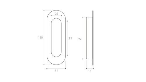Uchwyt wpuszczany Metal-Bud owalny, nierdzewny