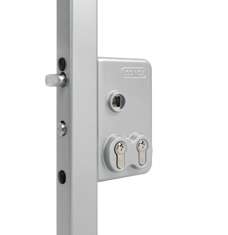 Zamek z dwiema wkładkami Locinox LDKZ D1 na profil kwadratowy 30 mm