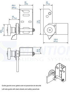 Prowadnik MANTION SPORTUB 4541G lewy, ocynk