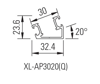 Profil montażowy do krawędzi bezpieczeństwa BIRCHER XL-AP3020Q (412007), QuickMount