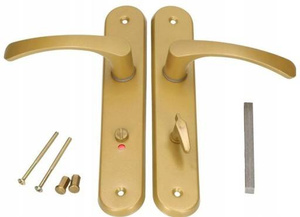 Klamka drzwiowa na długim szyldzie do WC LOB MKS