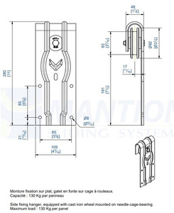 Wózek 2-kołowy MANTION ROC1F, koła żeliwne