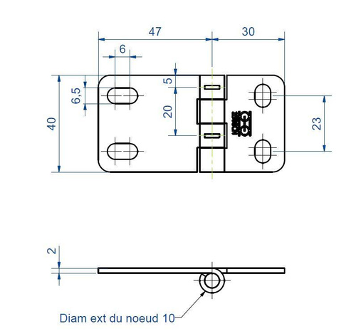Zawias przykręcany MANTION 1506P, Ø6 mm, ocynk