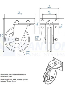 Regulowana rolka linki MANTION 4145F, żeliwo