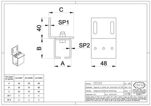 Podpora ścienna IBFM do szyny 33x34 typ 329P