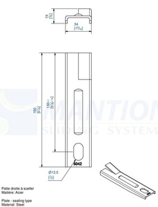 Uchwyt ścienny do wbetonowania MANTION 5042, ocynk