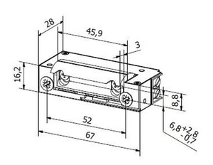 Elektrozaczep BIRA Hartte XS, rewersyjny