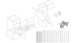 Regulowany w trzech kierunkach zawias 180° Locinox GBMU; M12 - M22