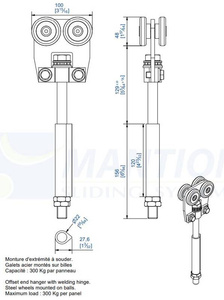 Wózek 4-kołowy do wspawania MANTION 9552SOE, ocynk