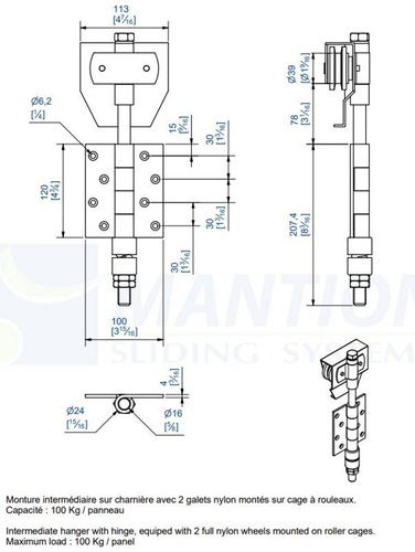 Wózek 4-kołowy MANTION BOB100, koła poliamidowe