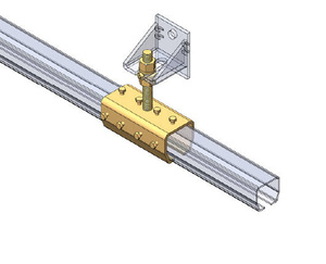 Regulowany łącznik szyny z mocowaniem sufitowym NIKO 23.B11, ocynk