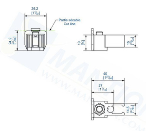 Stoper szyny MANTION 10213, nylon