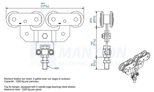Wózek 8-kołowy MANTION 0288S, ocynk