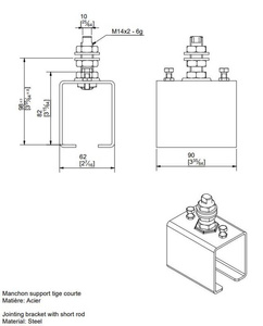 Łącznik szyny z trzpieniem MANTION 6256MC, ocynk