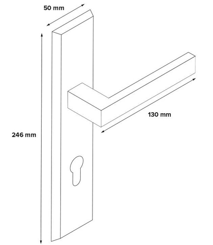 Zewnętrzny zestaw do antab Metal-Bud TOPAZ inox, krótka rozeta