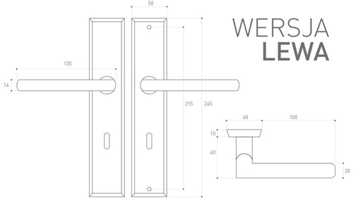 Zewnętrzna klamka drzwiowa Metal-Bud METRO inox plus